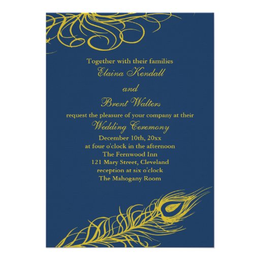 Shake your Tail Feathers Wedding Invitation (navy)