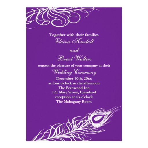 Shake your Tail Feathers Wedding Invitation violet
