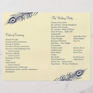 Shake your Tail Feathers Wedding Program