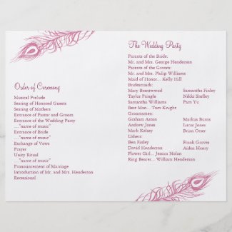 Shake your Tail Feathers Wedding Program