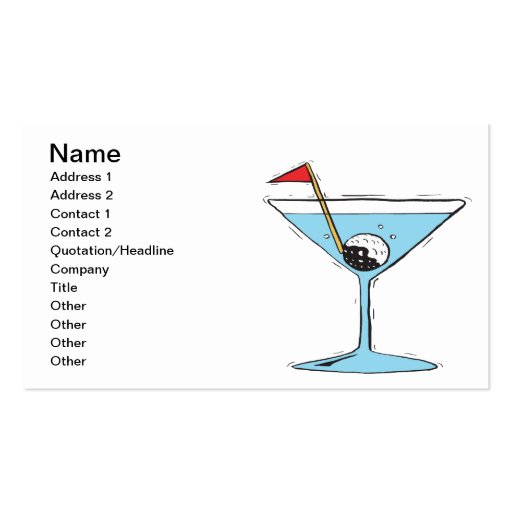 Shaken Not Stirred Business Card Template (front side)