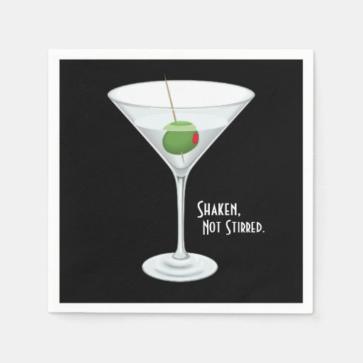 Shaken Not Stirred Vodka Martini Cocktail Drink Napkin Zazzle