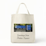 Shaker Square Sign Tote Bags