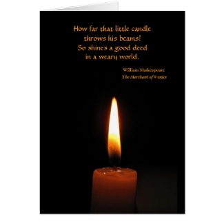Shakespeare Candle Flame Card