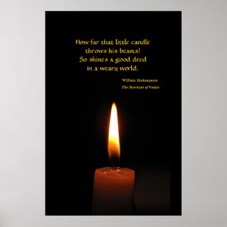 Shakespeare Candle Flame Poster