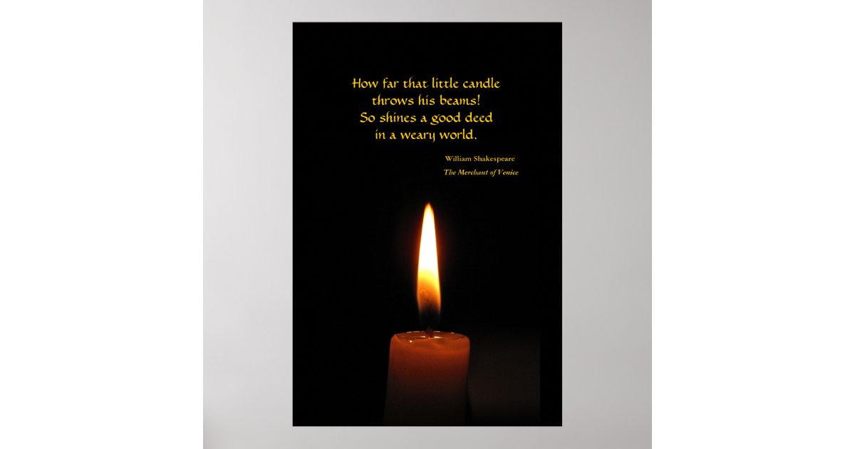 Shakespeare Candle Flame Quotation Poster Zazzle