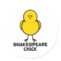 Shakespeare Chick stickers by chicktshirts8 Shakespeare Chick stickers