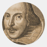 Shakespeare Droeshout Engravings Round Sticker
