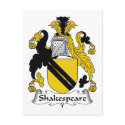Shakespeare Family Crest postcards by coatsofarms Shakespeare Family Crest postcards