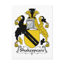 Shakespeare Family Crest postcards