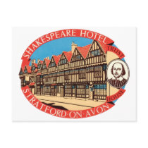 Shakespeare Hotel, Stratford on Avon Luggage Label Post Card