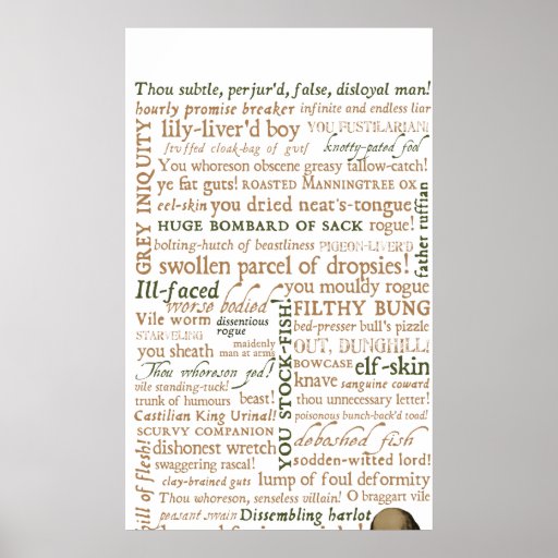 Shakespeare Insults Collection Poster | Zazzle
