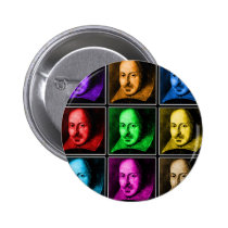 Shakespeare Pop Art buttons