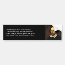 Shakespeare Sonnet # 18 Bumper Stickers