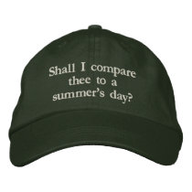 Shakespeare Sonnet # 18 Embroidered Hats