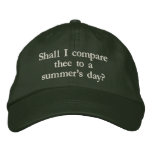 Shakespeare Sonnet # 18 Embroidered Hats