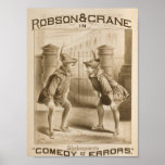 Shakespeare's, 'Comedy of Errors' Retro Theater Poster