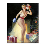 Shaking the Presents Pin Up Post Card