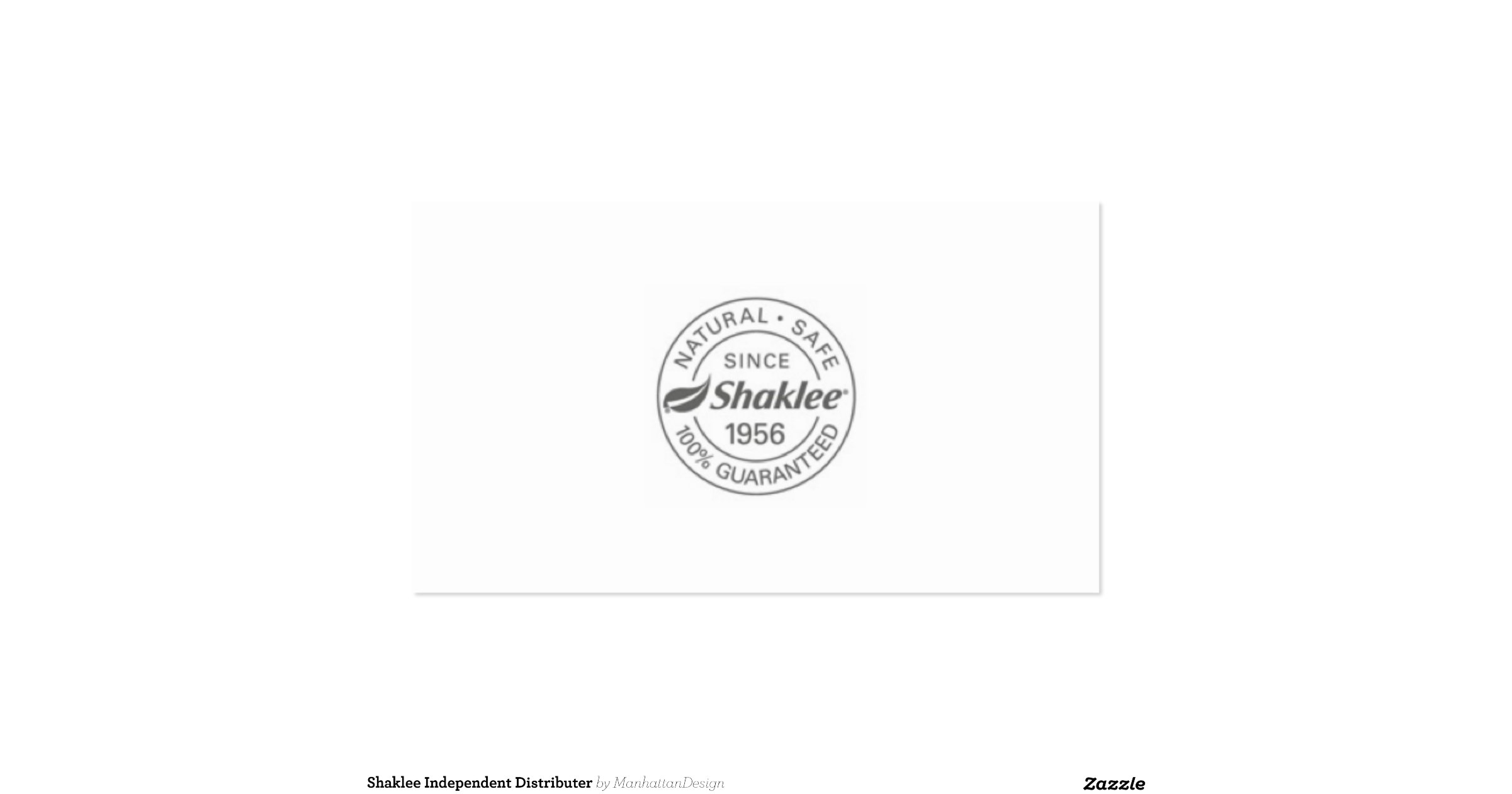 Shaklee Independent Distributer DoubleSided Standard Business Cards (Pack Of 100) Zazzle