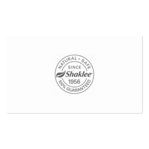 Shaklee Independent Distributer Business Card (back side)