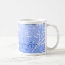Shalom Dove Blue Swirl Mug