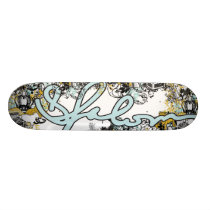 Shalom Floral Script skateboards