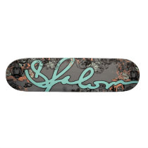 Shalom Floral Script skateboards