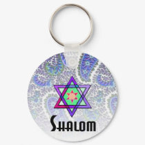 Shalom Paisley blue keychains