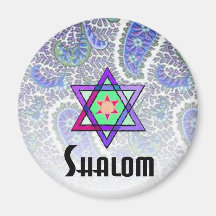 Shalom Paisley blue Magnets