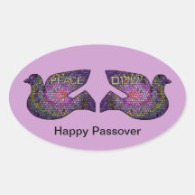 Shalom Peace Doves Happy Passover Stickers