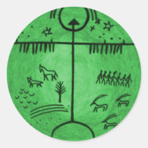 Shamanism Worlds Round Stickers