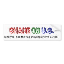 shame on U.S. bumper stickers