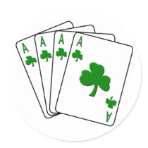 Shamrock Aces Round Sticker