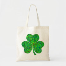 Shamrock Action Painting Art Canvas Bags