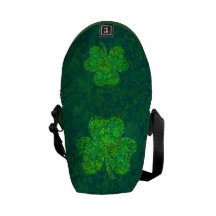 Shamrock Action Painting Art Courier Bag