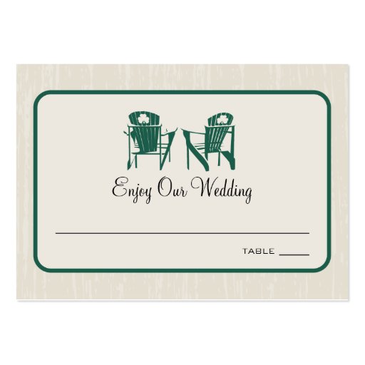 Shamrock Adirondack Chairs Seating Escort Card Business Card Template (front side)