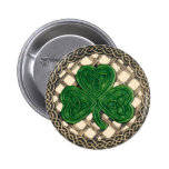 Shamrock And Celtic Knots Button Beige