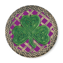 Shamrock And Celtic Knots Magnet Purple