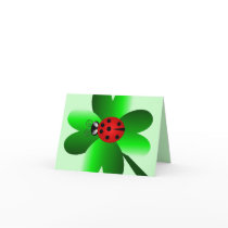 Shamrock and Ladybug Greeting Cards