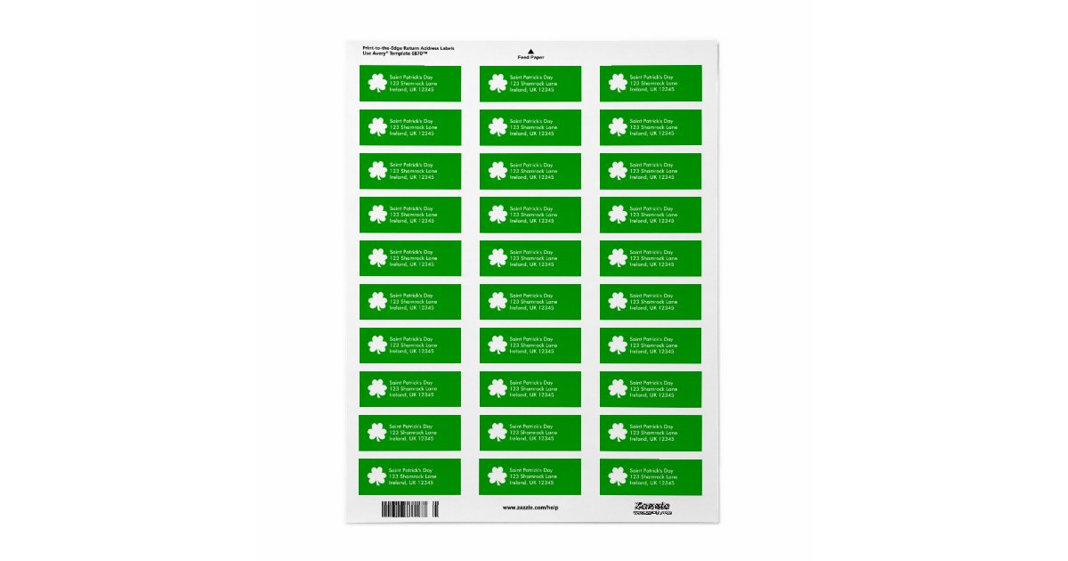 Shamrock Avery Label Zazzle