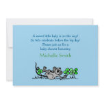 shamrock; baby shower invitations
