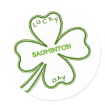 Shamrock Badminton Round Stickers