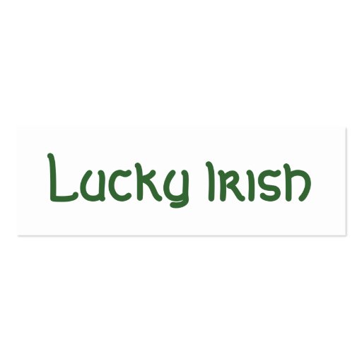 Shamrock Bookmark Business Cards (back side)