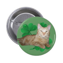 Shamrock Cat Button buttons