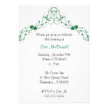 Shamrock Clover Arch Birthday Party Invitation