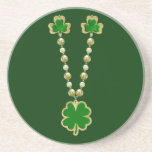 Shamrock Clover Gold Coaster