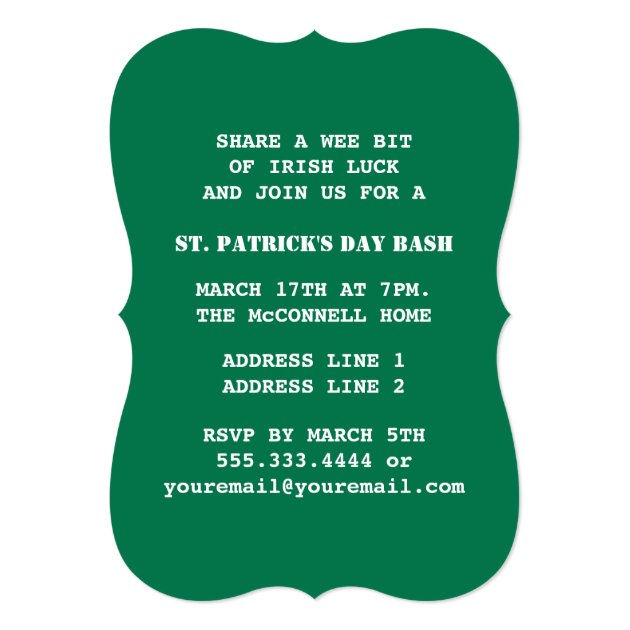Shamrock Coat of Arm St. Patrick's Day Invitations