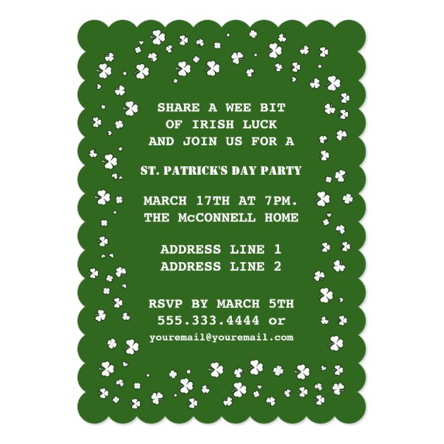 Shamrock Design St. Patrick's Day Invitations
