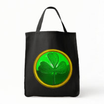 Shamrock detail from SAINT PATRICK'S CELTIC HEART Tote Bags