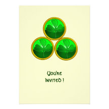 Shamrock detail from SAINT PATRICK'S CELTIC HEART Custom Invitation